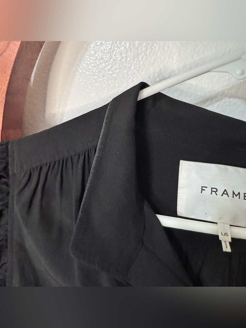 Frame Denim Gillian Silk Black Puff Sleeve Blouse - Picture 9 of 12
